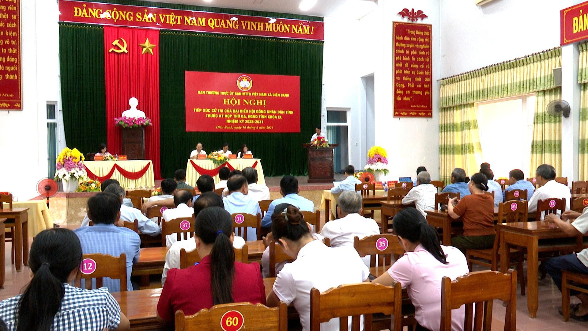 Đại biểu HĐND tỉnh tiếp xúc cử tri tại xã Diên Sanh trước kỳ họp thứ 3, HĐND tỉnh khóa IX, nhiệm...