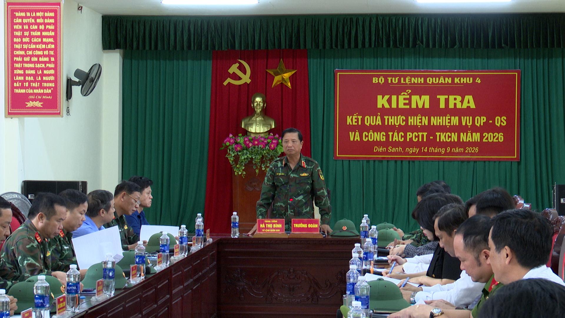 Lãnh đạo Bộ Tư lệnh Quân khu 4, lãnh đạo tỉnh Quảng Trị kiểm tra công tác PCTT-TKCN năm 2026 tại...