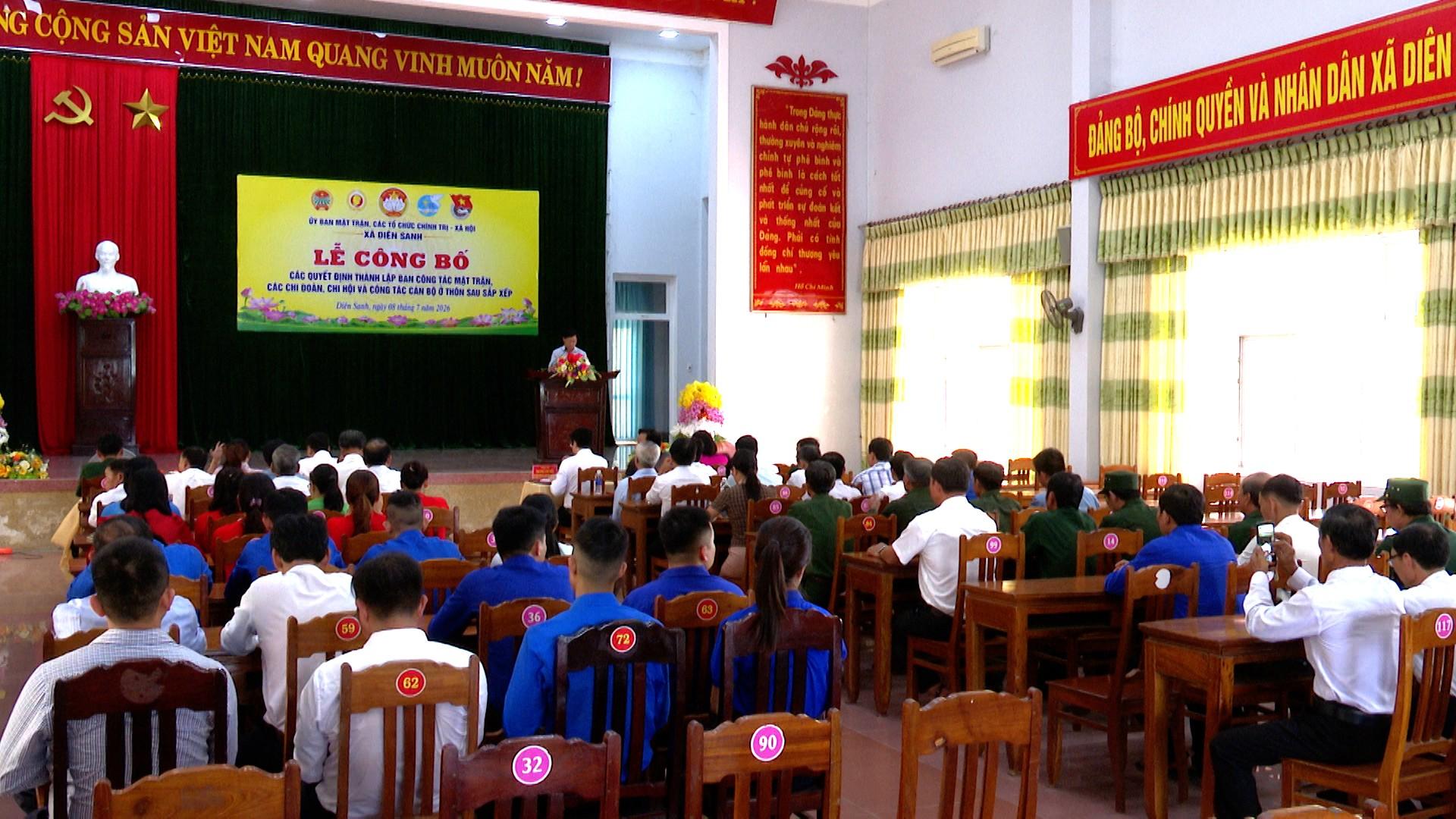 Công bố các quyết định thành lập Ban Công tác Mặt trận, các chi đoàn, chi hội và công tác cán bộ...